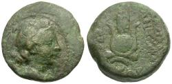 Ancient Coins - Seleukid Kings. Antiochos VII Euergetes Sidetes (138-129 BC) Æ18 / Headdress of Isis