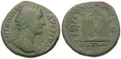 Ancient Coins - Antoninus Pius (AD 138-161) Æ Sestertius / Temple