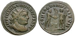 Ancient Coins - Maximian (AD 286-305) Æ Antoninianus / Emperor and Jupiter