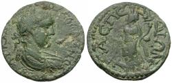 Ancient Coins - Valerian I (AD 253-260). Pamphylia. Aspendos Æ29 / Tyche