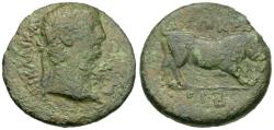 Ancient Coins - Claudius (AD 41-54). Egypt. Alexandria Æ Diobol / Bull