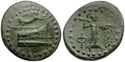 Ancient Coins - Lycia. Phaselis Æ19 / Prow & Athena