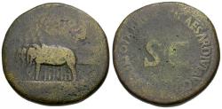 Ancient Coins - Divus Augustus. Struck under Tiberius Æ Sestertius / Elephant Quadriga