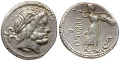 Ancient Coins - 80 BC - Roman Republic L. Procilius AR Denarius / Sospita
