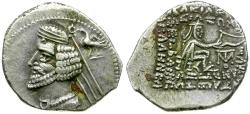 Ancient Coins - Kings of Parthia. Phraates IV (38-2 BC) AR Drachm / Archer