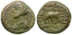 Ancient Coins - Kings of Parthia. Mithradates IV (57-54 BC) Æ Tetrachalkous / Elephant