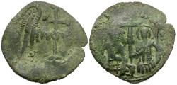 Ancient Coins - *Sear 2366* Byzantine Empire. Andronicus II Palaeologus (AD 1282-1328) Æ Trachy / Angel's Wing