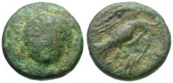 Ancient Coins - Euboea. Chalkis Æ12 / Eagle
