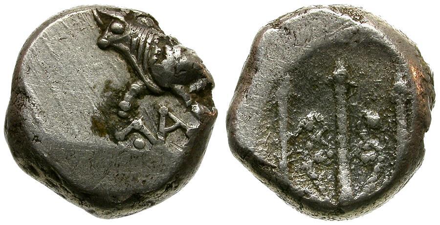 Thrace. Byzantium AR Hemidrachm / Bull and Trident | Greek Coins