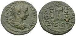 Ancient Coins - Volusian (AD 251-253). Pisidia. Antioch Æ22 / Standards