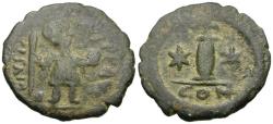Ancient Coins - *Sear 362* Byzantine Empire. Justin I (AD 518-527) Æ Decanummium