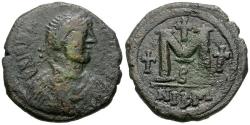 Ancient Coins - *Sear 199* Byzantine Empire. Justinian I (AD 527-565) Æ Follis