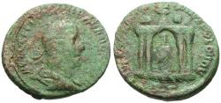 Ancient Coins - Trebonianus Gallus (AD 251-253). Seleucis and Pieria. Antiochia ad Orontem Æ31 / City goddess in Temple