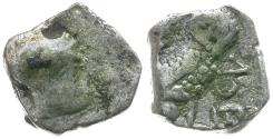 Ancient Coins - Greek Philistia. Uncertain mint. Imitating Attica. Athens AR Obol / Owl