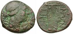 Ancient Coins - Bruttium. Rhegion Æ23 / Lyre