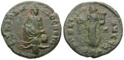 Ancient Coins - Maximinus II Daia (AD 310-313). Great Persecution Æ 1/4 Follis / Tyche and Apollo
