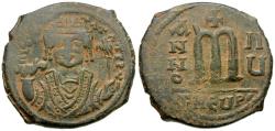 Ancient Coins - *Sear 532* Byzantine Empire. Maurice Tiberius (AD 582-602) Æ Follis