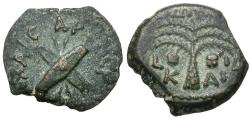 Ancient Coins - Judaea. Roman Procurators. Antonius Felix (AD 52-59) Æ Prutah / Crossed Shields and Spears