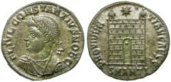 Ancient Coins - Constantius II, as Caesar (AD 324-337) Silvered Æ3 / Campgte