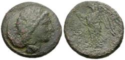 Ancient Coins - Sicily. Syracuse Hiketas (287-278 BC) Æ25 / Eagle