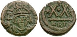 Ancient Coins - *Sear 874* Byzantine Empire. Heraclius (AD 610-641) &#198; Half Follis