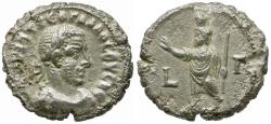 Ancient Coins - Trebonianus Gallus (AD 251-253). Egypt. Alexandria AR Tetradrachm / Serapis