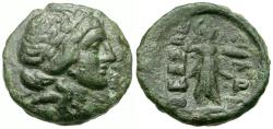 Ancient Coins - Thessaly. Thessalian League. Philokrates, magistrate Æ21 / Athena