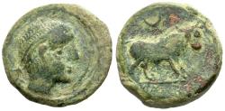 Ancient Coins - Spain. Iberia. Castulo Æ24 / Bull