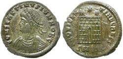 Ancient Coins - Constantine II, as Caesar (AD 316-337) Silvered Æ3 / Campgate