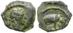 Ancient Coins - Trajan (AD 98-117). Egypt. Alexandria Æ Dichalkon / Elephant