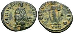 Ancient Coins - Maximinus II Daia (AD 310-313). Anonymous Æ 1/4 Follis / Tyche & Apollo