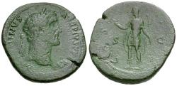 Ancient Coins - Antoninus Pius (AD 138-161) Æ Sestertius / Emperor Nimbate
