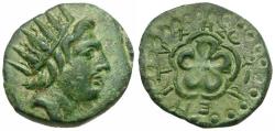 Ancient Coins - Islands off Caria. Rhodos. Rhodes. Epityches, magistrate Æ18 / Rose