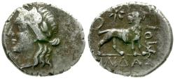 Ancient Coins - Ionia. Miletos. Philidas, magistrate AR Hemidrachm / Lion