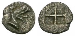 Ancient Coins - Ionia. Teos AR Tetartemorion / Griffin