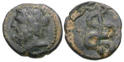Ancient Coins - Seleucis and Pieria. Antioch. Pseudo-Autonomous Issue Æ14 / Asklepios and Serpent Staff