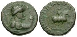 Ancient Coins - Kushan Kings of India. Soter Megas (AD 80-90) Æ Tetradrachm / King on Horseback