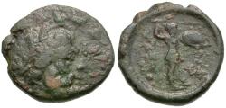 Ancient Coins - Thessaly. Thessalian League Æ17 / Athena