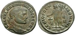 Ancient Coins - Galerius, as Caesar (AD 293-305) Silvered Æ Follis / Genius