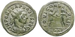 Ancient Coins - Probus (AD 276-282) Æ Silvered Antoninianus / Emperor and Jupiter