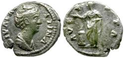 Ancient Coins - Diva Faustina I (died AD 140) AR Denarius / Pietas