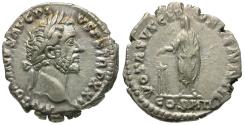 Ancient Coins - Antoninus Pius (AD 138-161) AR Denarius / Emperor Sacrificing