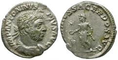 Ancient Coins - Elagabalus (AD 218-222) AR Denarius / Emperor Sacrificing