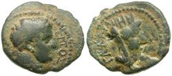 Ancient Coins - Titus, as Caesar (AD 69-79). Decapolis. Gadara Æ16 / Tyche