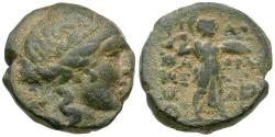Ancient Coins - Thessaly. Thessalian League. Philok-- and Asor--, magistrates Æ18 / Athena