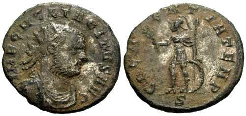 Ancient Coins - aVF/VF Tacitus Silvered Antoninianus / Clementia