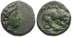 Ancient Coins - Mysia. Plakia Æ11 / Lion