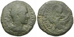 Ancient Coins - Trebonianus Gallus (AD 251-253). Samaria. Caesarea Maritima Æ23 / Eagle
