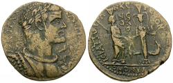 Ancient Coins - Valerian I (AD 253-260). Phrygia. Hierapolis Æ31 / Homonoia