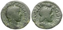 Ancient Coins - Severus Alexander (AD 222-235). Arabia. Bostra Æ16 / Bust of Zeus Ammon